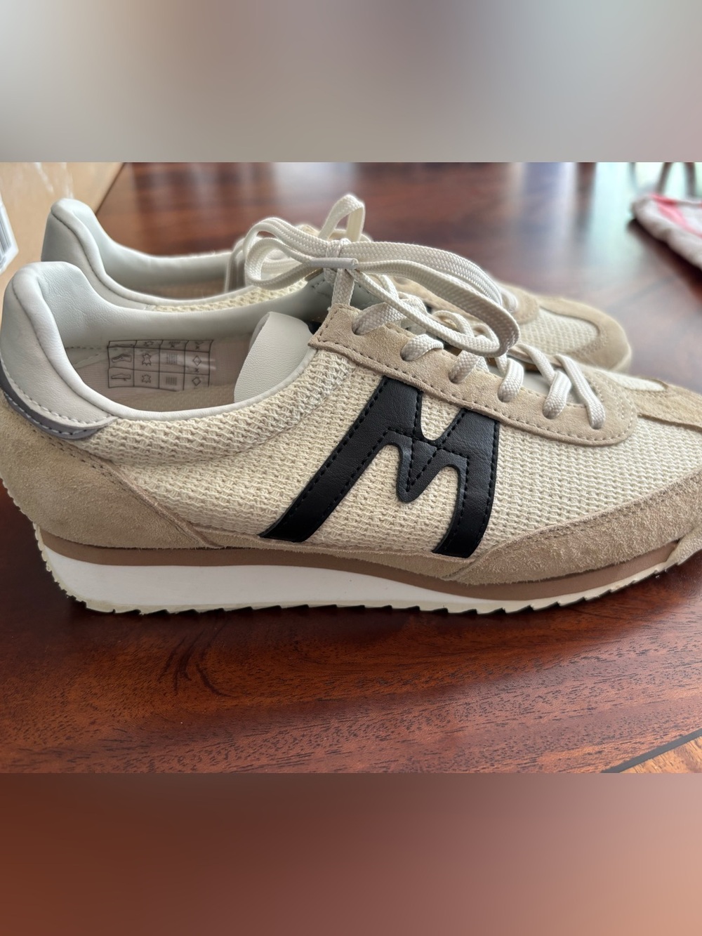 Unisex Karhu Beige Knit Trainer with Black Side Logo